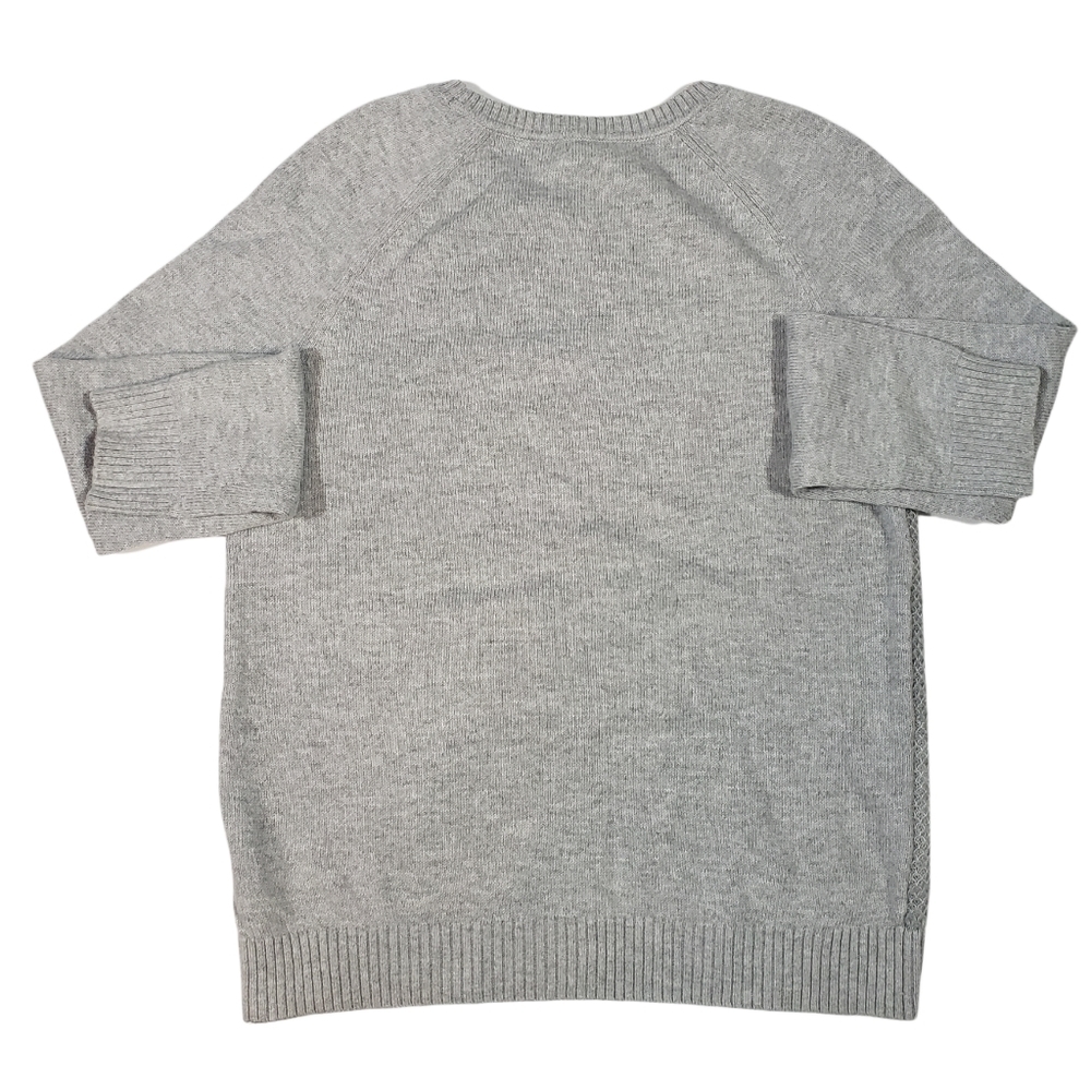 Tommy Hilfiger Light Gray Wool Blend Sweater Size Large Raglan Sleeve Semi-Sheer - Picture 5 of 12